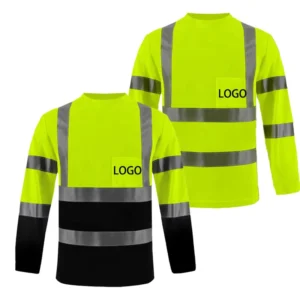Hi Vis Reflective Security Safety Shirts Long Sleeve Custom Construction Work Clothing Workwear