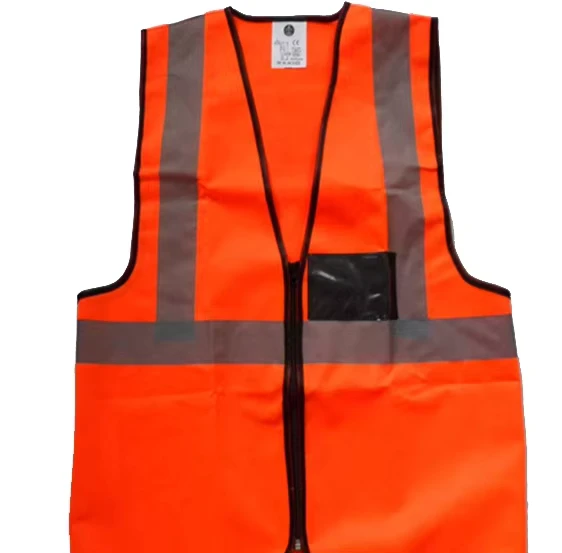 Hi-Vis Reflective Security Vest with PVC ID Pocket