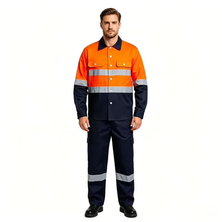 Hi-Vis-Reflective-Water-Resistant-Quick-Dry-Breathable-Cotton-Long-Sleeve-Workwear-Shirt-for-Construction