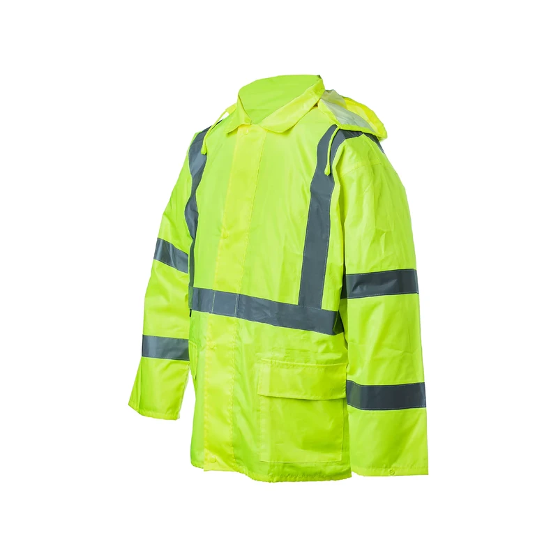 Hi-Vis Reflective Waterproof Rain Jacket and Bib Pants Set