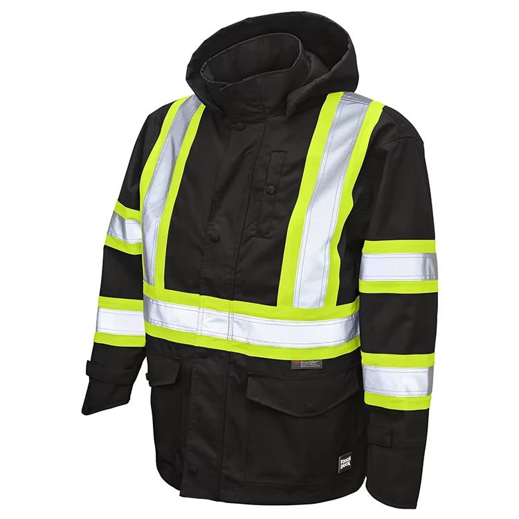 Hi-Vis-Reflective-Waterproof-Safety-Jacket-for-Men-Orange-Winter-Rain-Jacket-Hiking-Outdoor-Work-Wear-XL