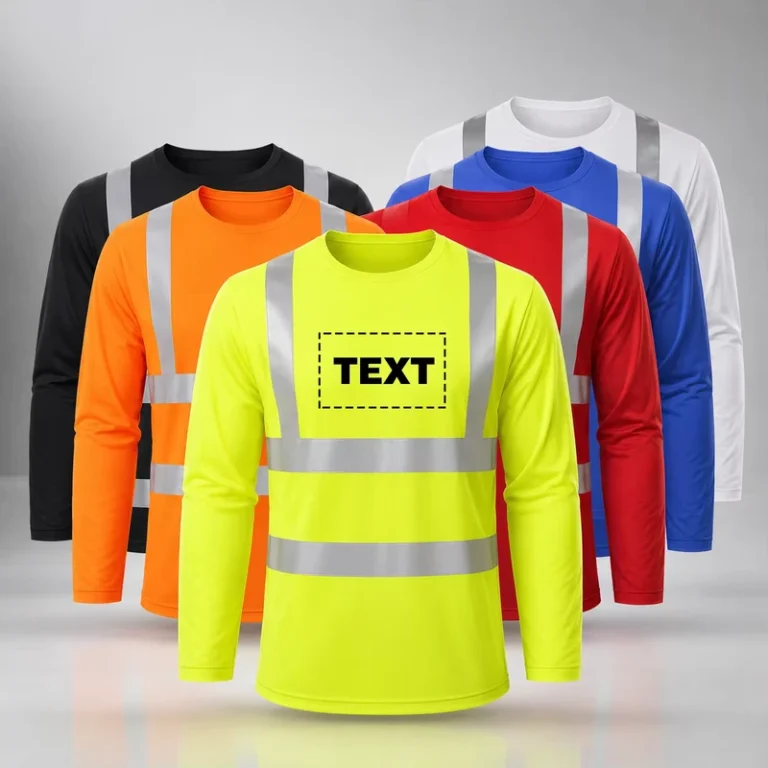 Hi-Vis-Reflective-Work-Shirt-Quick-Dry-Polyester-Safety-T-Shirt-Long-Sleeve-Construction-Wear
