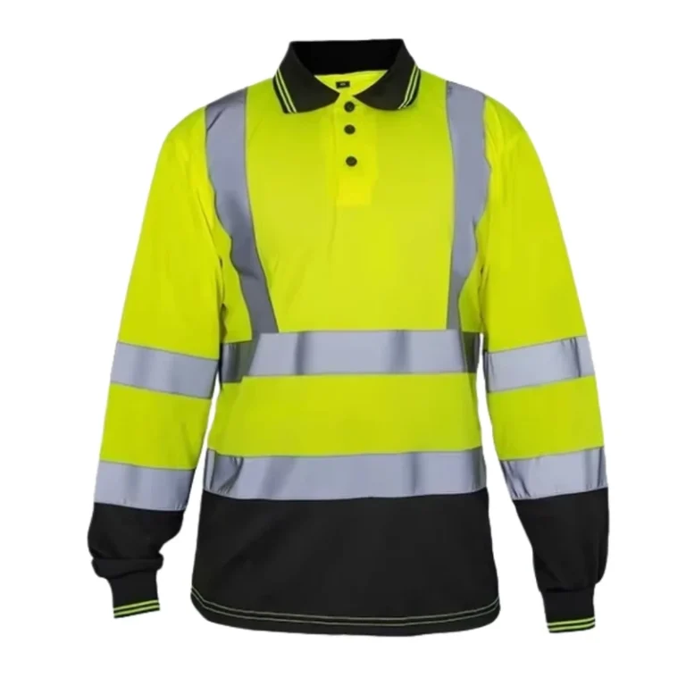 Hi-Vis-Safety-Long-Sleeve-Breathable-Moisture-Wicking-Road-Traffic-Workwear-Custom-Logo-Reflective-Polo-T-shirt