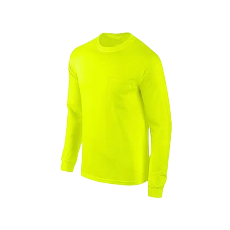 Hi Vis Safety Long Sleeve Shirt High Quality Breathable Clothing Customized