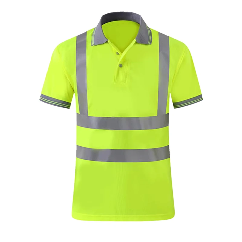 Hi Vis Safety Reflective T Shirt Short Sleeve Polo Shirt