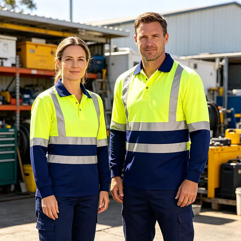 Hi Vis Safety T Shirts Long Sleeve Reflective Uniform Construction Coal Mining Workwear High Visibility Work Clothes Worker Wear