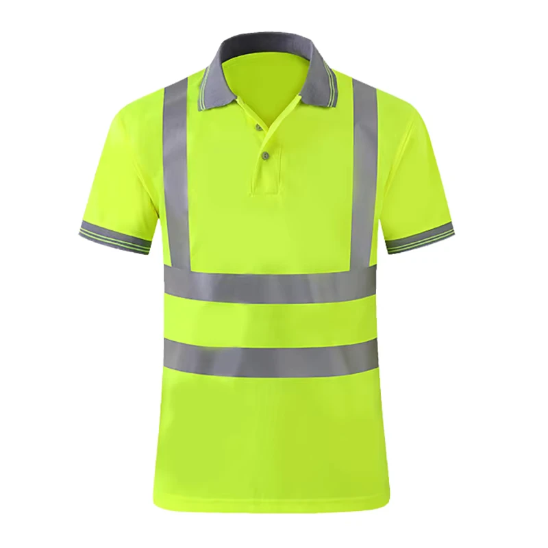 Hi Vis Safety T Shirts for Men Work ANSI Class 2 Reflective Short Sleeve
