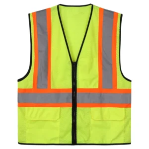 Hi Vis Safety Vest Mesh Reflective Jacket With Pockets Construction Clothes