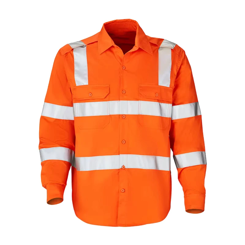 Hi Vis Safety Working Long Sleeve Custom Logo Working Shirt High Visibility Safety UV Protection Shirt Workwear