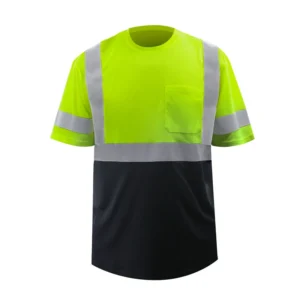 Hi Vis Safety Workwear Polo T Shirt Short Sleeve Polo Top 100% Polyester Reflective Outdoor Polo Shirts