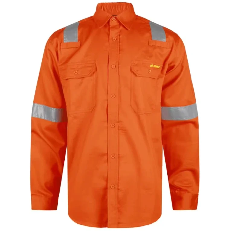 Hi-Vis-Shirts-Orange-Long-Sleeve-Reflective-Polo-Shirt-Safety-Fire-Resistant-Workwear-FR-Work-Shirt-for-Construction