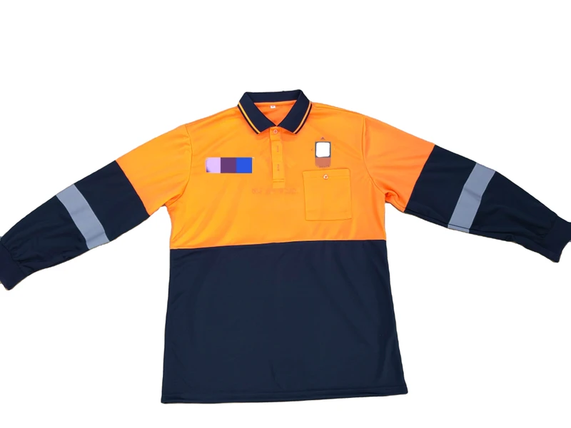Hi Vis Shirts for Men Breathable Safety Construction Reflective Polo Shirt with Pocket