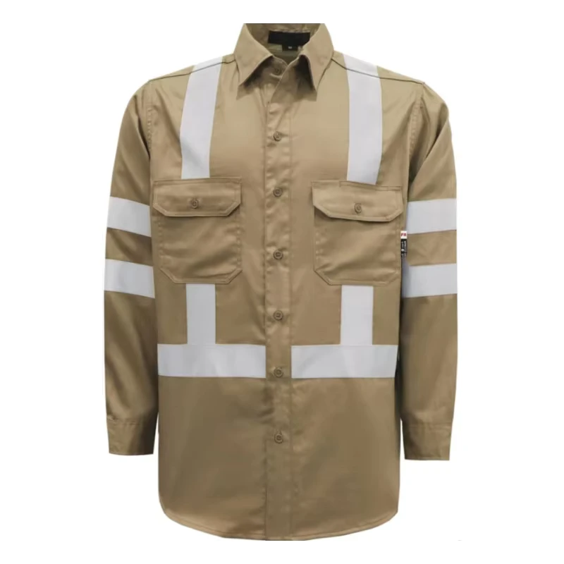Hi-Vis Shirts for Welders Fitters With Reflective Tape Lightweight Fire Resistant High Visibility Shirts