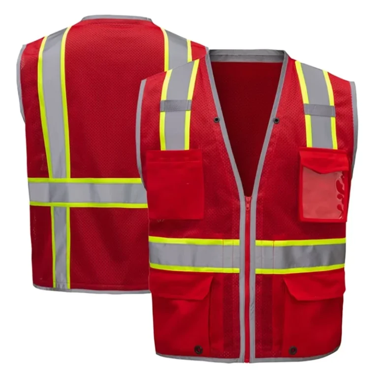 Hi-Vis-Sleeveless-Zipper-Work-Safety-Vest-with-Reflective-Tapes