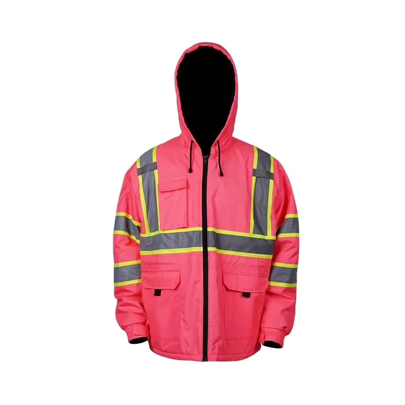 Hi Vis Soft Shell Safety Jackets Pink Reflective Safety Jackets