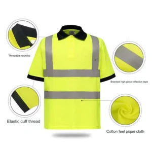 Hi Vis T Shirt Workwear Custom Logo Short Sleeve Work Clothes Construction Reflective Safety Clothing