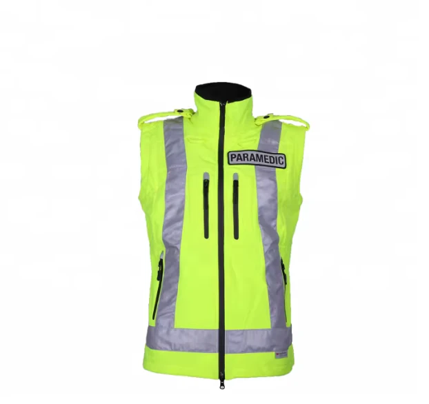 Hi Vis Three-Layer Outdoor Softshell Safety Vest with Contrast Mesh and Reflective Polyester Material