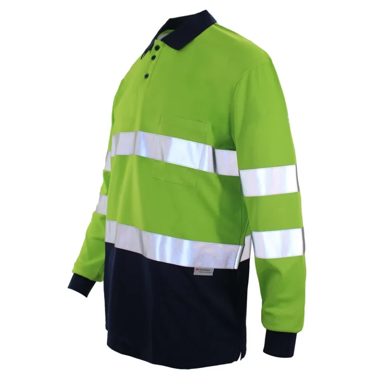 Hi-Vis-Two-Tone-Birdeye-Mesh-Quick-Dry-Workwear-Safety-Polo-Shirts-3M-Reflective-Tape-T-Shirt-for-Road-Safety