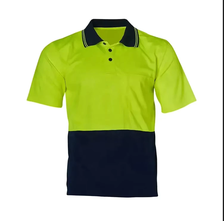 Hi Vis Two Tone Birdeye Quick Dry Safety Workwear High Visibility Fluorescent Work Polo Shirt