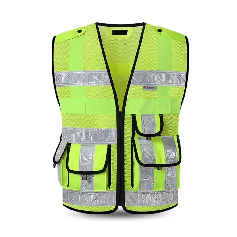 Hi-Vis-Vest-ANSI-Class-2-Reflective-Safety-Vest-with-Pockets-Breathable-Mesh-for-Construction-Traffic-and-Outdoor-Work