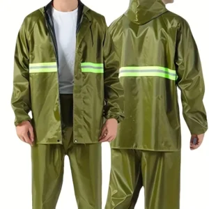 Hi-Vis Waterproof Windproof Reusable Split Reflective Raincoat Jacket and Pants for Outdoor Riding and Hiking