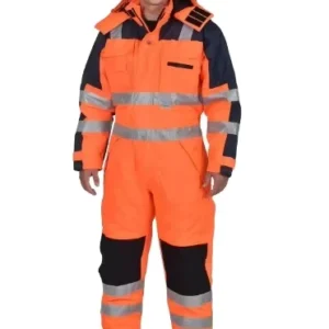 Hi Vis Winter Safety Workwear Long Sleeve Construction Workwear Waterproof Coveralls