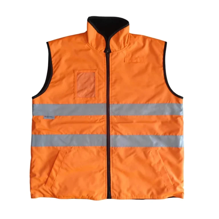 Hi-Vis-Winter-Vest-Fleece-Lining-Windproof-Reflective-Unisex-Safety-Workwear-Waterproof-Multi-Pockets-Waistcoat-Zipper