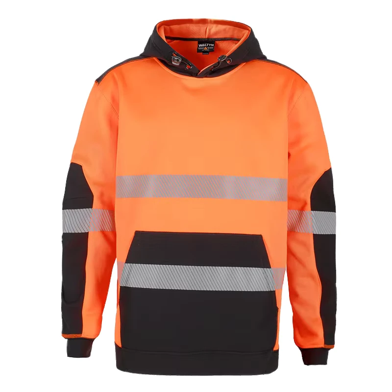 Hi Vis Winter Workwear Coats Cotton Waterproof Outdoor Construction Safety Jackets ANSI Class 2 Orange High Visibility