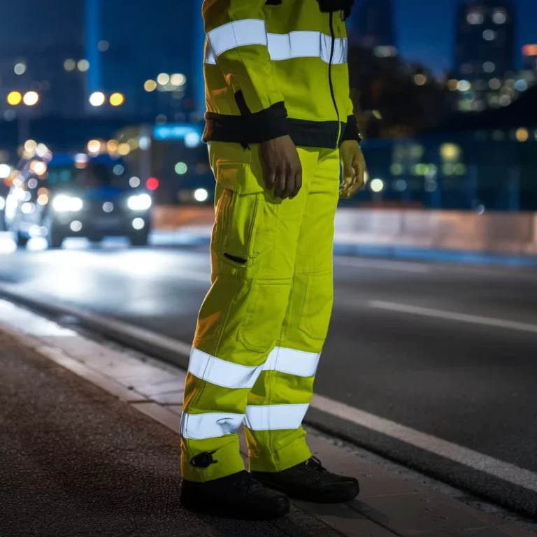 Hi-Vis-Work-Pants-with-Reflective-Tape-Fluorescent-Yellow-Safety-Trainers-Reflective-Work-Trousers