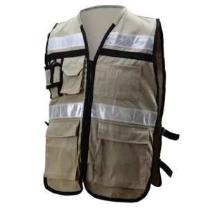 Hi Vis Work Vest for Roadway Volunteer Engineering Fishing Hunting Construction and Outdoor Use