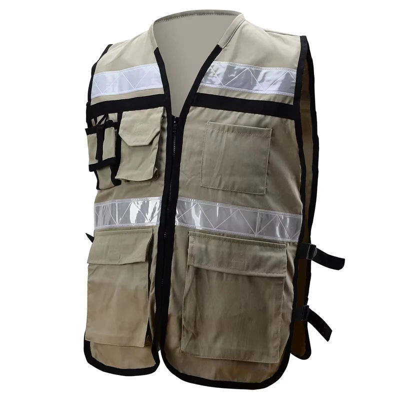 Hi Vis Work Vest for Roadway Volunteer Engineering Fishing Hunting Construction and Outdoor Use