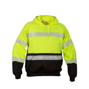 Hi Vis Workwear Lime Green Safety Pullover Sweatshirt Reflective Safety Unisex Adult Hoodies