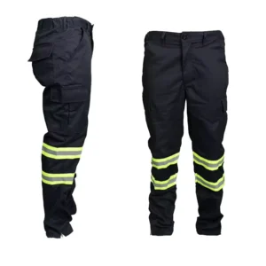 Hi Vis Workwear Visibility Pants Hi vis Safety Trousers Reflective Working Heavy Duty Cargo Twill Pants with Reflective Tape