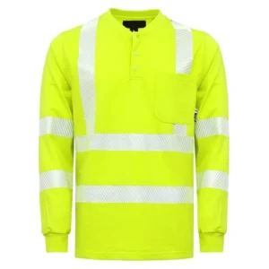 Hi-Vis Workwear with Reflective Stripe High Visibility Fire Resistant Henley Shirts