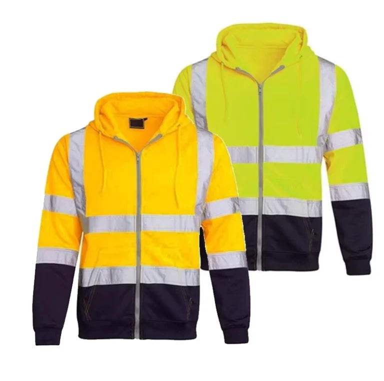 Hi-Vis-Yellow-High-Visibility-Hoodie-Breathable-Construction-Reflective-Safety-Work-Wear-Fr-Hoodies