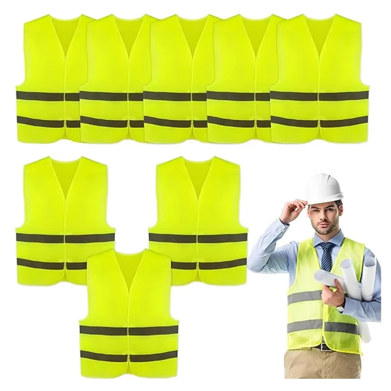 Hi Vis Yellow Reflective Safety Vest 120g Without Zipper