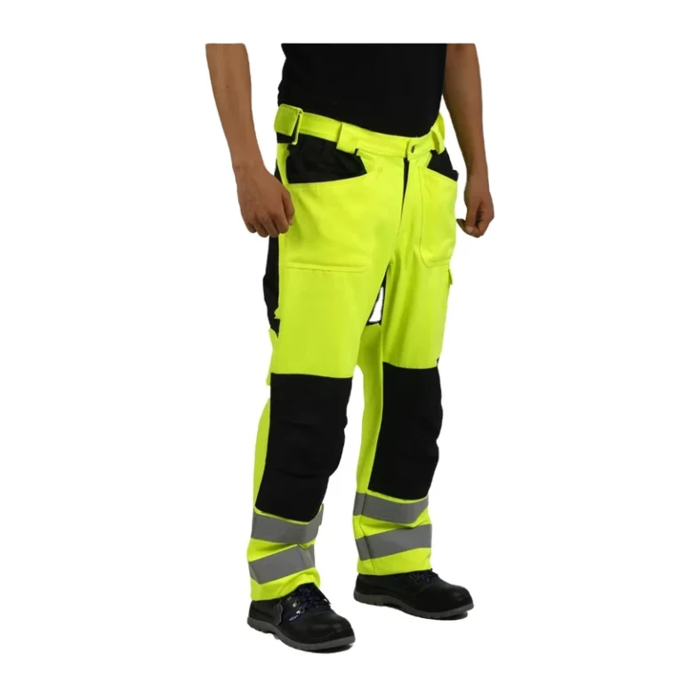 Hi-Vis-Yellow-Reflective-Work-Pants-for-Men-Polyester-Construction-Safety-Cargo-Workwear-With-Holster-Factory-Supply