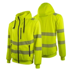 Hi Vis Zip up Workwear Fleece Jacket for Outdoor Labor in Winter
