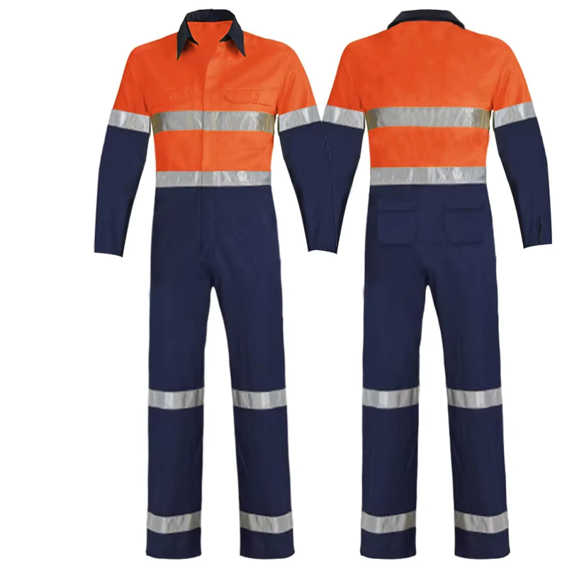 Hi-Visibility 100% Cotton Work Coverall for Mining and Industrial Construction