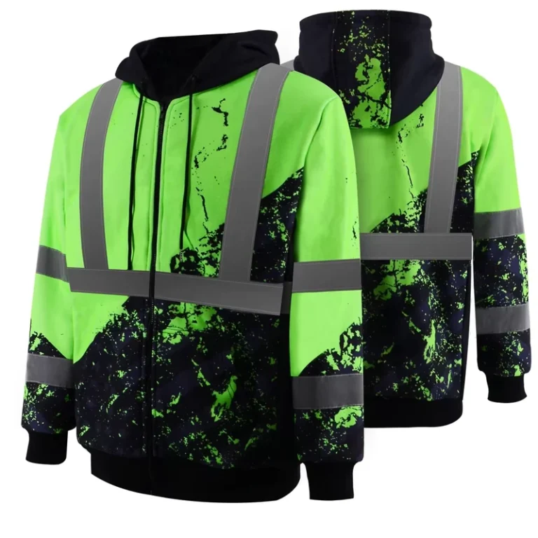 Hi-Visibility-Reflective-ANSI-Class-3-Outdoor-Safety-Hoodie-Clothing-100-Polyester-Construction-Hoodie-Sweater