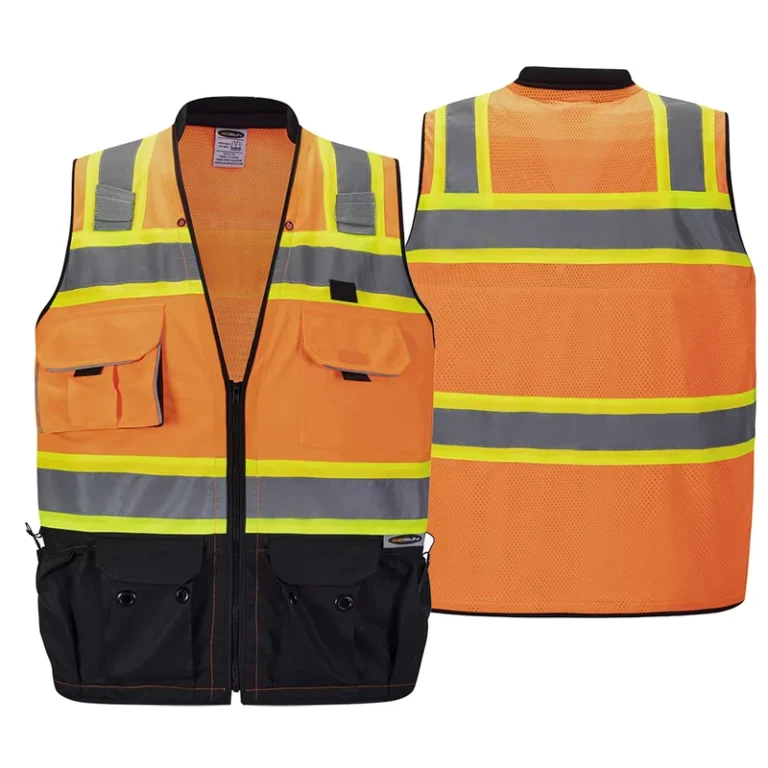 Hi-Visibility-Surveyor-Engineer-Construction-Mesh-Hook-Reflective-Safety-Vest-ANSI-Class-2-Reflective-Vest-with-Custom-Logo