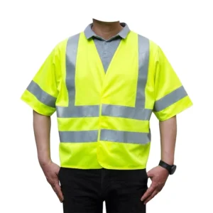 Hi Viz Construction Safety Reflector Vest Reflective Clothing Short Sleeve ANSI CLASS3 Safety Reflective Vest