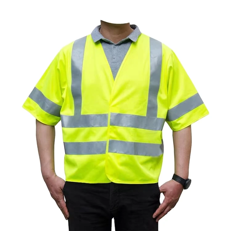 Hi-Viz-Construction-Safety-Reflector-Vest-Reflective-Clothing-Short-Sleeve-ANSI-CLASS3-Safety-Reflective-Vest