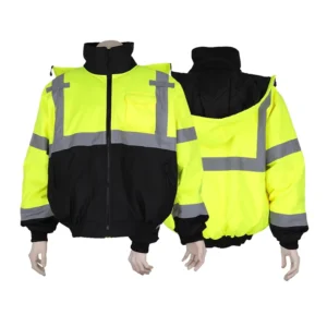 Hi Viz Rain Jacket Hi Vis Class 3 Black Bottom Thermal Bomber Jacket