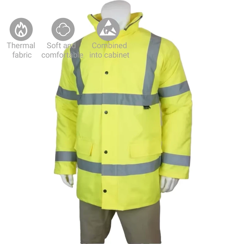 Hi Viz Reflective Safety Men's Winter Jacket Water-Repellent Windproof Thicken Parka with Padded Puffer Coats