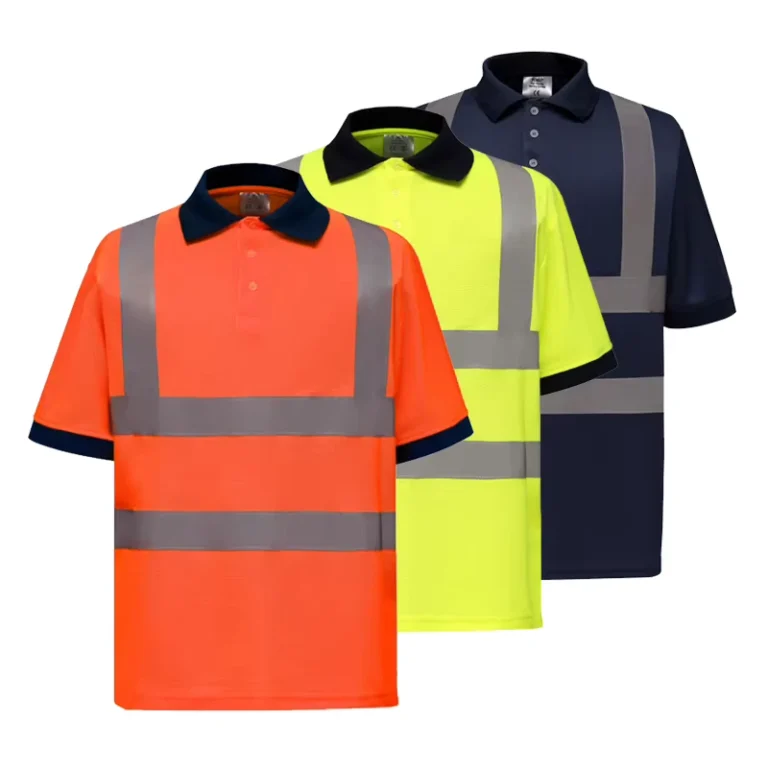 Hi-Viz-Vis-High-Visibility-Polo-Shirt-Reflective-Tape-Safety-Security-Work-Button-T-Shirt-Customized-Polo-Work-Shirts