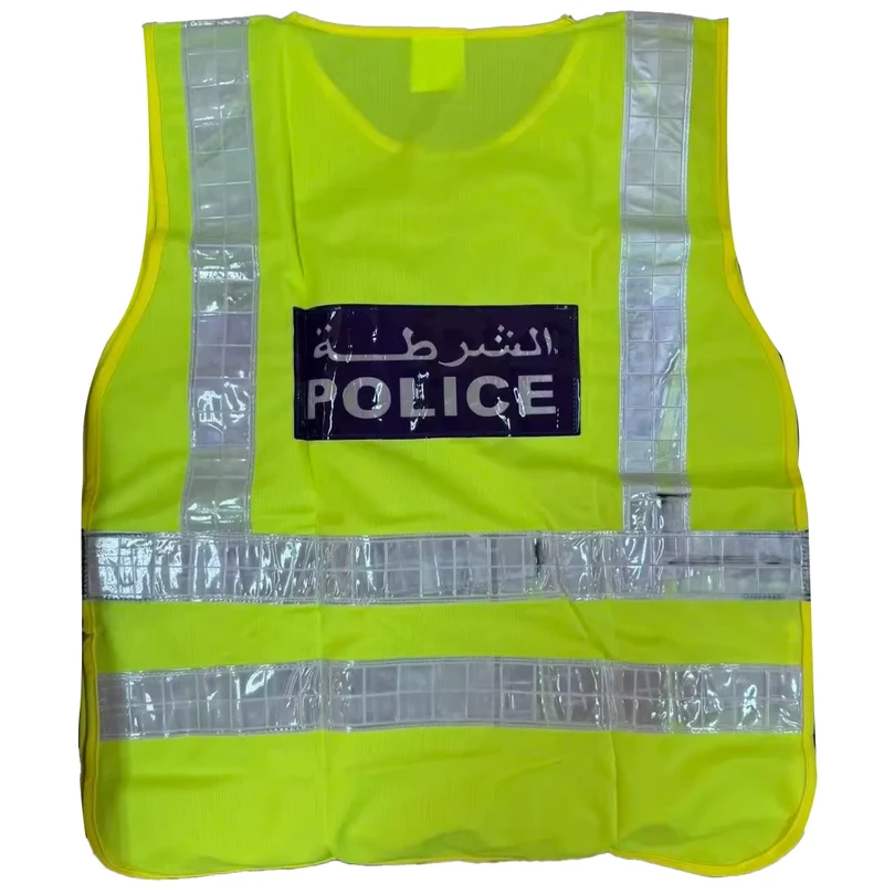 Hi Viz Workwear Fluorescent Yellow Road Traffic Safety Reflective Vest Mesh Breathable Safety Vest with PVC Reflective Tape