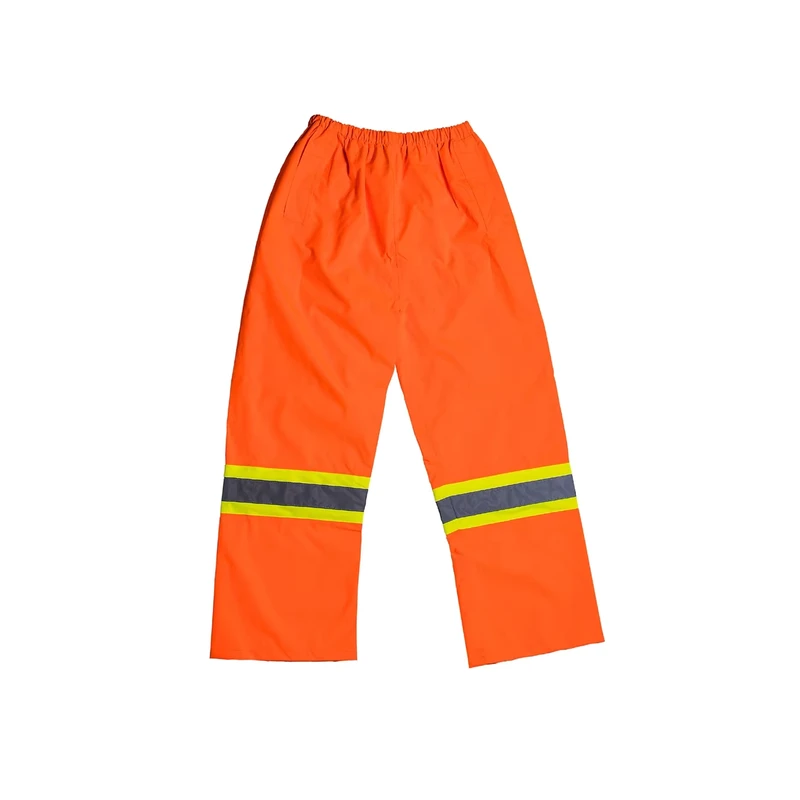 Hi vis Fluorescent Reflective Oxford Pants Waterproof Roadway Safety Rainwear Traffic Warning Rain Trousers