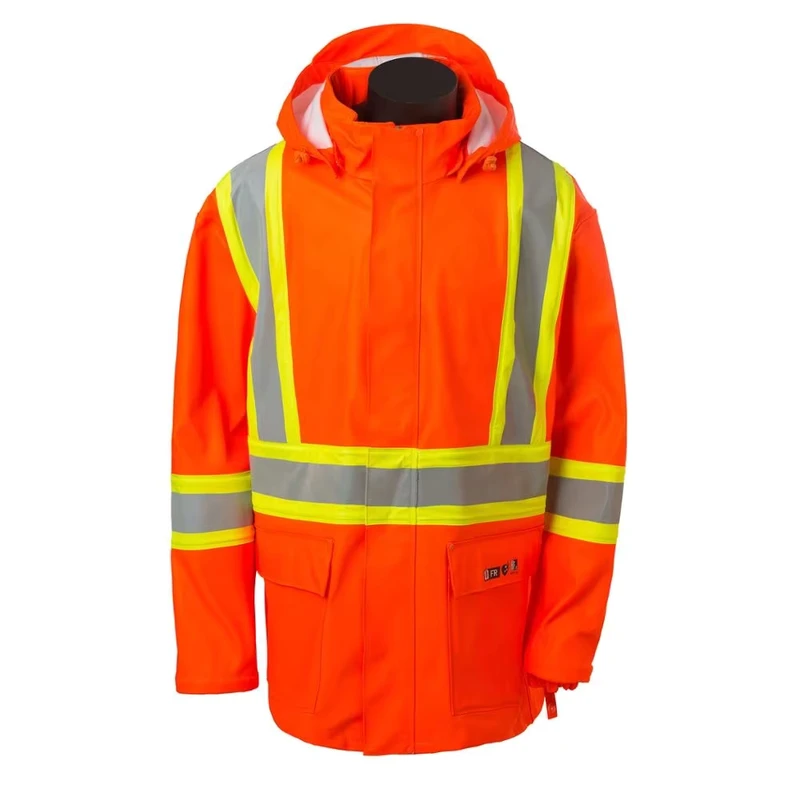 Hi vis Reflective Rain Suit Waterproof 3 in 1 Safety Rainwear Suit Raincoat and Bib Pant FR & ARC rate Safety Workwear