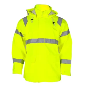 Hi-vis Waterproof Windproof Winter Workwear Warm Thick Work Jacket With Reflective Tape for Worker